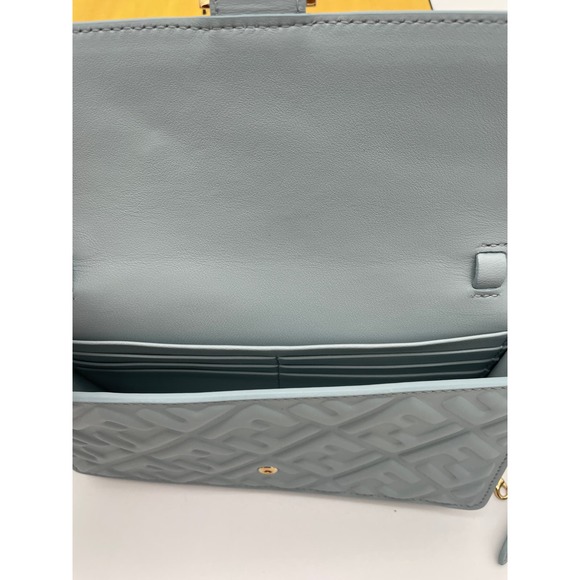 BRAND NEW FENDI LEATHER NAPPA FF BLUE BAGUETTE CHAIN BAG PURSE BOX NIB! - Picture 14 of 16